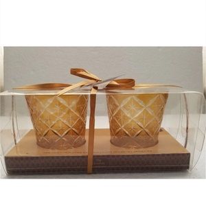 Gold Star Etched Glass Candle Holders Set Of 2 By Bombay Company, Candle Holders